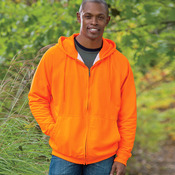 UltraClub Adult Rugged Wear Thermal-Lined Full-Zip Hooded Fleece