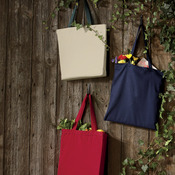 UltraClub Organic Recycled Cotton Canvas Tote with Contrast Handles