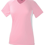 Ladies' Color Block Performance Cooling V-Neck Tee