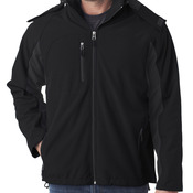 UltraClub Adult Color Block 3-in-1 Systems Hooded Soft Shell Jacket