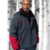 UltraClub Adult Color Block 3-in-1 Systems Hooded Jacket
